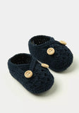 Giggles navy infant knitted booties (Box Packaging)