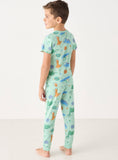 Juniors colorful dino & space printed shirt & pyjama set (set of 2) (Summer)