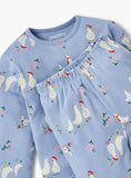 Juniors duck & hen printed shirt & pyjama set (set of 2)