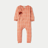 Juniors checkered knitted openfeet sleepsuit (Winter)