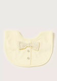 Giggles Solid Bib with Bow Detail and Press Button Closure