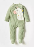 Juniors Green Unicorn Embroidered Fleece Sleepsuit (Winter)