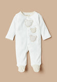 Giggles bear embroidered sleepsuit (Thick cotton) (Winter)