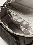Giggles black leather diaper bag with changing mat
