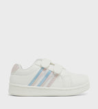 R&B white side lined girls shoes