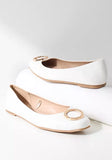 Max white ring ballerinas