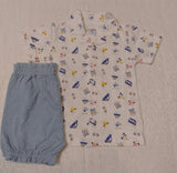 Juniors Beep & vroom printed shirt & shorts (set of 2)