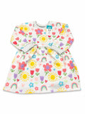 Matalan girls rainbow & floral fleece lined frock (Winter)