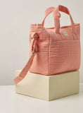 Giggles Textured Muslin Fabric Diaper Bag with Handles and Adjustable Strap