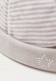 Giggles Striped Cap with Embellished Detail
