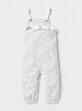 Juniors floral frill pastel dungaree (set of 2)