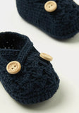 Giggles navy infant knitted booties (Box Packaging)