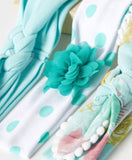 Juniors printed bow Applique headband(set of 3)