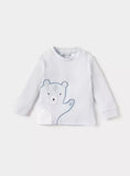 Juniors bear & stripe printed shirt & pyjama set (set of 2)