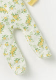 Juniors lemon floral printed ribbed sleepsuit