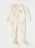 Juniors pink floral applique sleepsuit