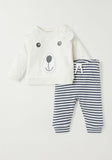 Juniors white bear shirt & pyjama set (set of 2)