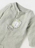 Juniors lion embroidered grey sleepsuit