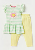 Juniors Flower embossed bright shirt & Pyjama set (set of 2) (Summer)