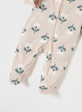 Juniors all over flower printed zipped sleepsuit