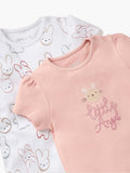 Juniors little angel embroidered half rompers (set of 2)