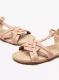 Little Missy Slip-On Strap pink Sandals with Hook and Loop Closure