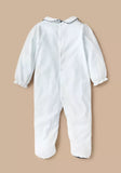 Giggles white bow collared girls sleepsuit