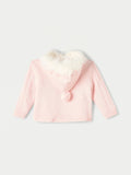 Juniors Pink Knitted Button Down Hooded Pullover (Winter)