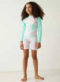 Juniors green & pink swimsuit