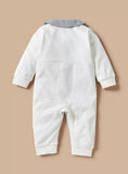 Juniors bunny & bow embroidered sleepsuit