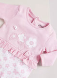 Juniors Pink Flower Embroidered Frill Sleepsuit