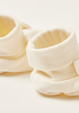 Giggles Blooming Dale Solid Booties with Ear Accents and Rolled-Up Hem
