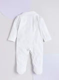 Giggles flower applique lace detailed sleepsuit