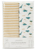 Juniors dino receiving blanket (pack of 2)