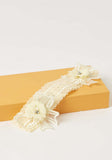 Giggles Floral Applique Elasticated HeadBand with lace detail