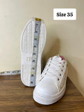 R&B hearts printed white shoes