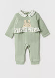 Juniors green bunny frill padded sleepsuit (Winter)