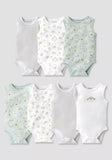 Juniors sheep & stripe printed bodysuits (set of 6)