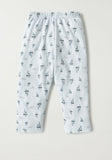 Juniors all over yatch printed shirt & pyjama set (set of 2)
