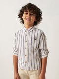 Eligo stripe button down formal dress shirt