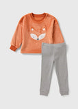 Matalan Fox Embroidered Fleece Shirt & Pyjama Set (Set Of 2) (Winter)