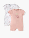 Juniors little angel embroidered half rompers (set of 2)