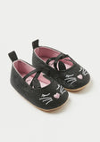 Juniors black cat Face infant shoes