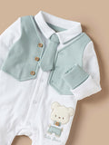 Giggles bear formal tie sleepsuit