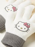 Hello Kitty Embroidered Applique Detail Beanie Cap with Gloves ( set of 2) (Winter)