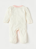 Juniors pink floral applique sleepsuit