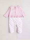 Juniors Pink Flower Embroidered Frill Sleepsuit