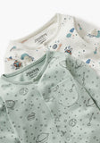Juniors galaxy printed sleepsuits (set of 2)
