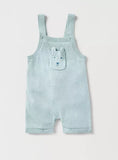 Juniors Blue Bear Solid White Shirt & Knitted Dungaree (Set Of 2)(Winter)
