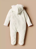 Juniors Duck embroidered fleece hooded sleepsuit(Winter)
